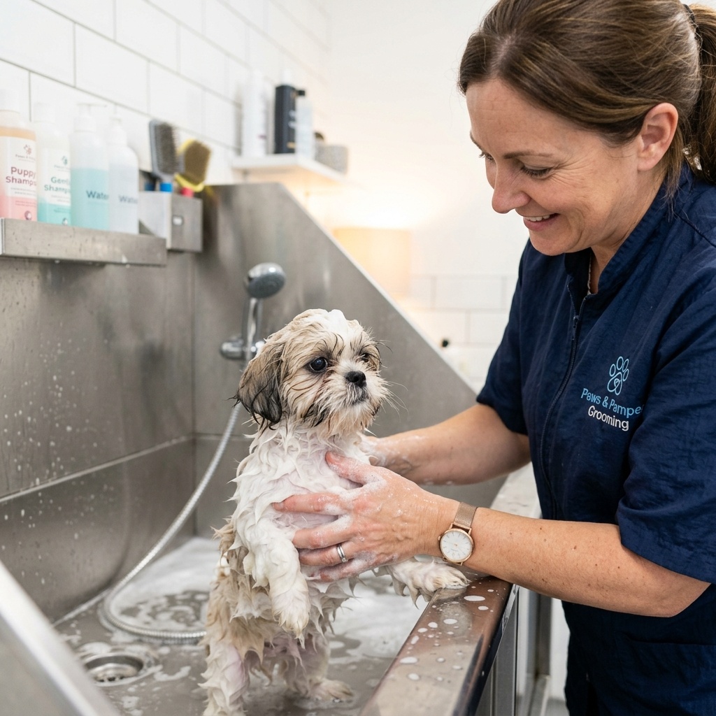 Dog bathing and spa treatment at Kumar Grooming Istanbul