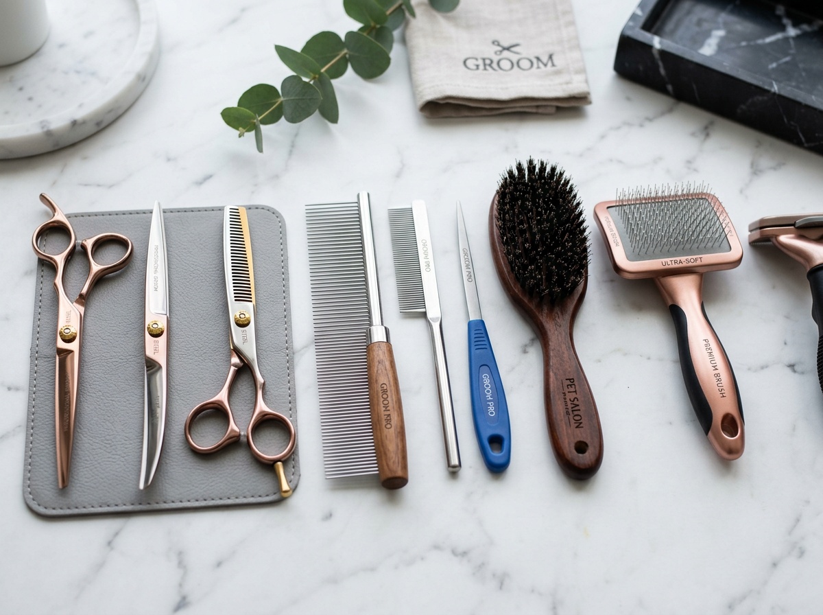Professional grooming tools used at Kumar Grooming