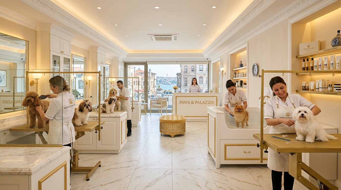 Kumar Grooming salon in Istanbul — wide angle view