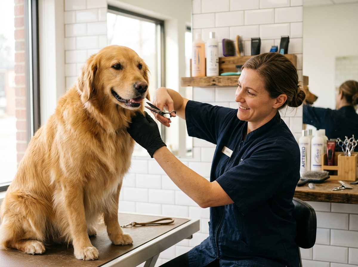Professional dog trimming and haircut service at Kumar Grooming